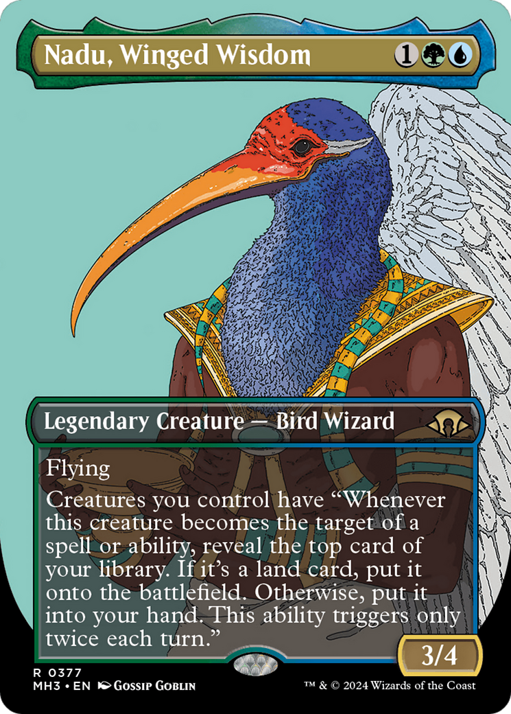 Nadu, Winged Wisdom (Borderless) [Modern Horizons 3] | Good Games Modbury