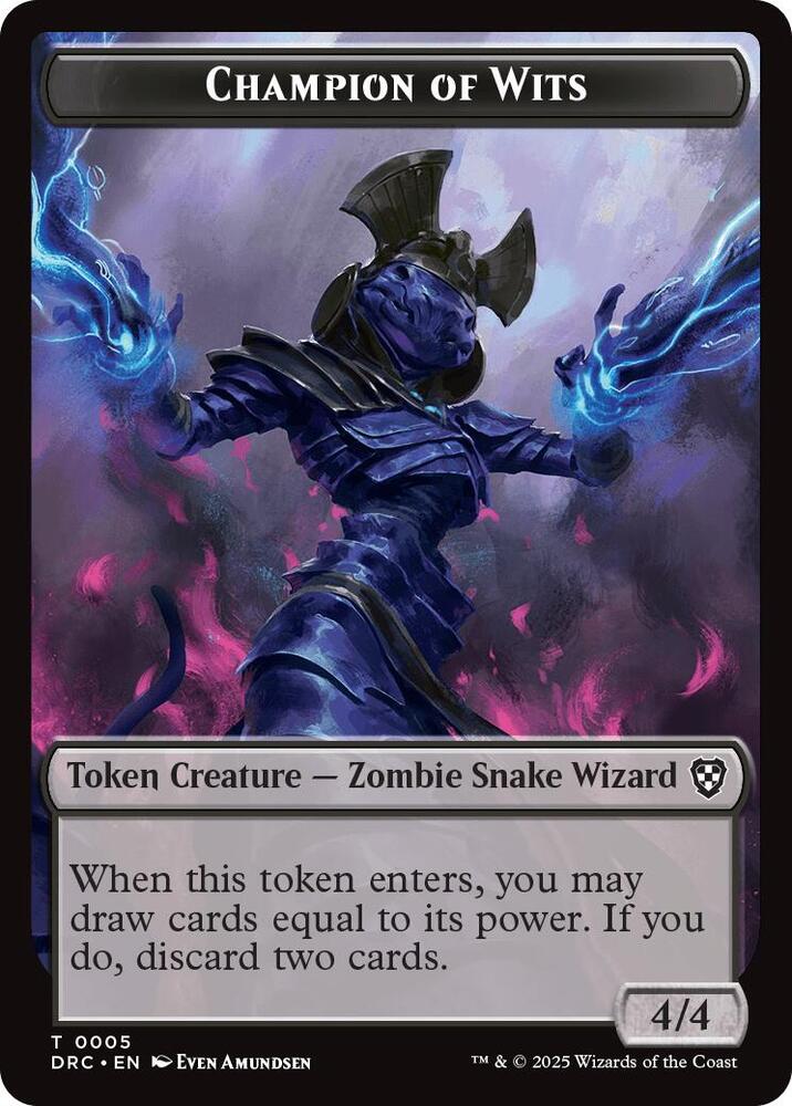 Champion of Wits Zombie 0003 Double Sided Token 5 // 3 (Commander: Aetherdrift)  | Good Games Modbury