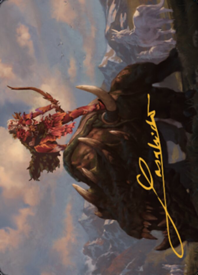 Meria's Outrider Art Card (Gold-Stamped Signature) [Dominaria United Art Series] | Good Games Modbury