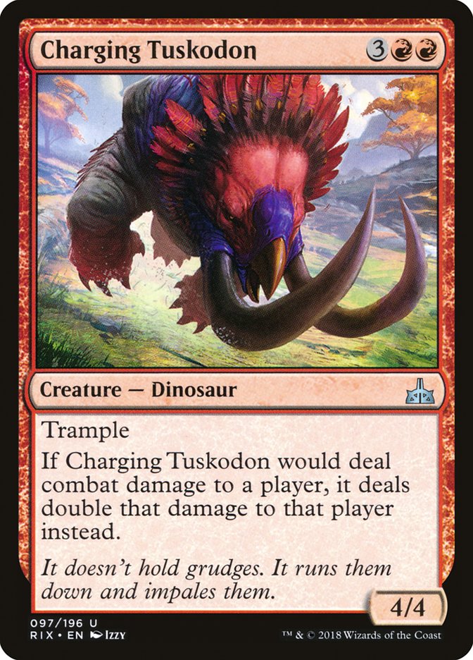 Charging Tuskodon 97/196 (Rivals of Ixalan)  - Foil | Good Games Modbury