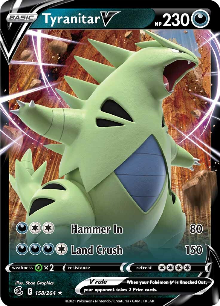 Tyranitar V (158/264) [Sword & Shield: Fusion Strike] | Good Games Modbury