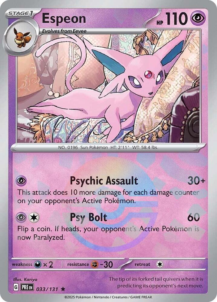 Espeon (033/131) (Poke Ball Pattern) [Scarlet & Violet: Prismatic Evolutions] | Good Games Modbury