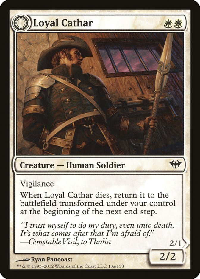Loyal Cathar // Unhallowed Cathar 13/158 (Dark Ascension)  | Good Games Modbury