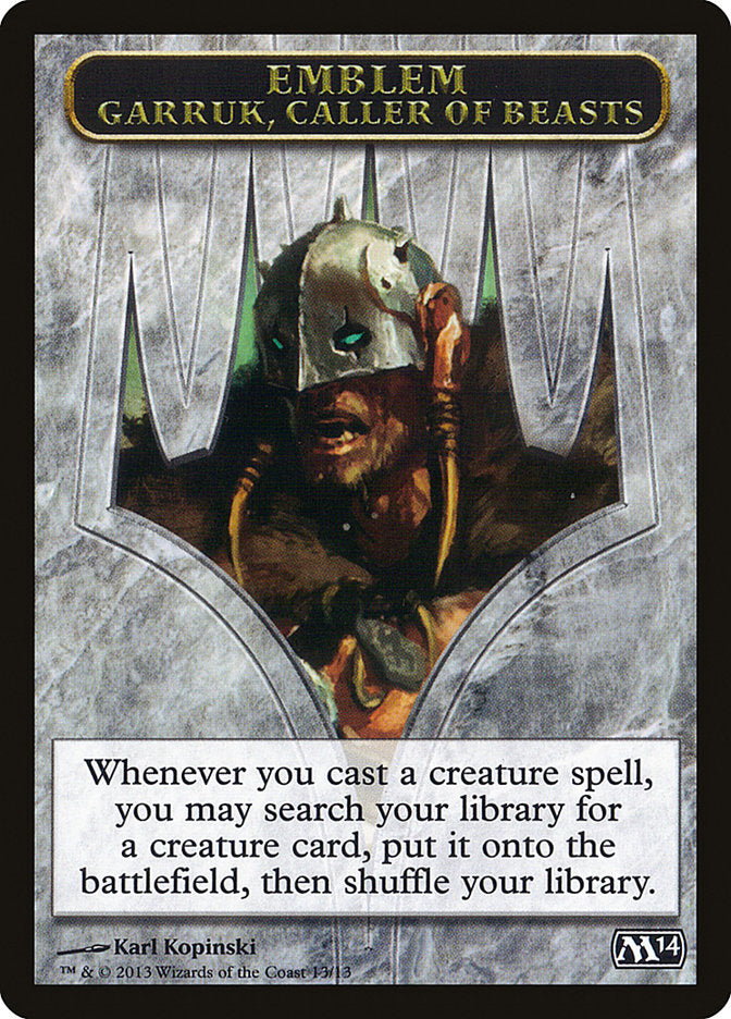 Garruk, Caller of Beasts Emblem [Magic 2014 Tokens] | Good Games Modbury