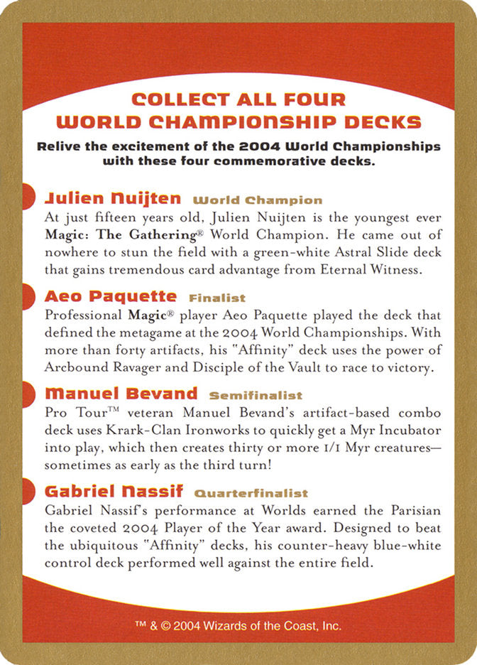 2004 World Championships Ad  (World Championship Decks)  | Good Games Modbury