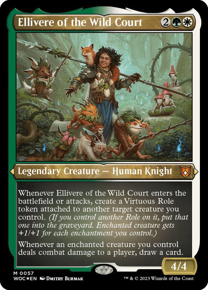 Ellivere of the Wild Court Display Commander Thick Stock 57 (Commander: Wilds of Eldraine)  - Foil | Good Games Modbury