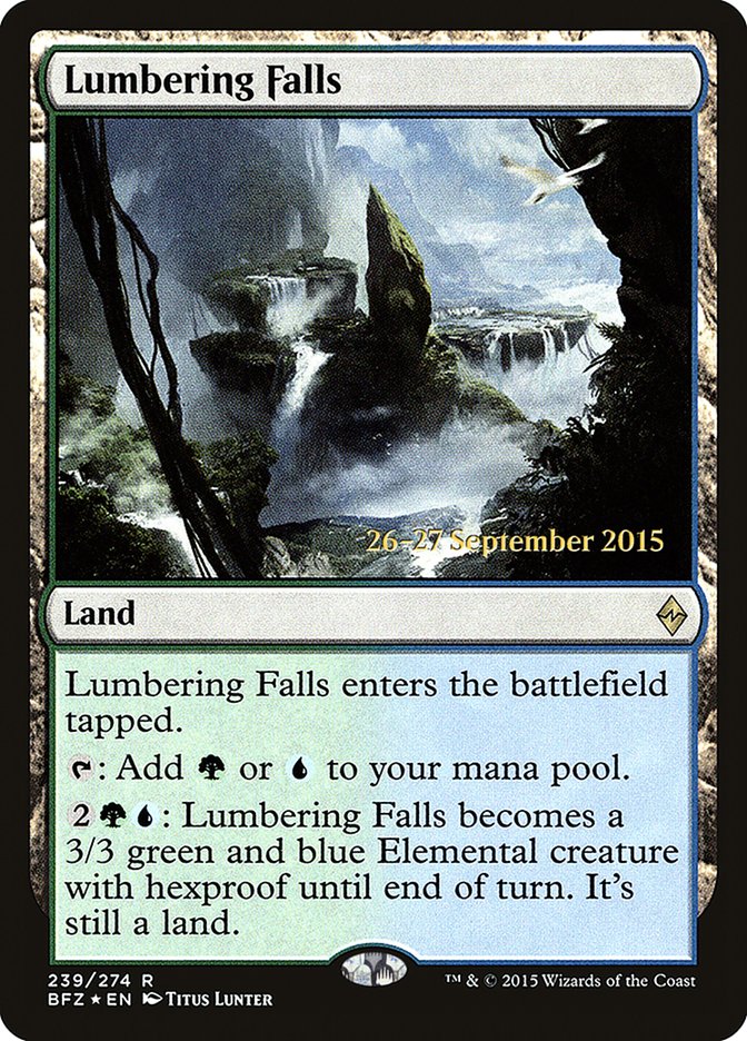 Lumbering Falls [Battle for Zendikar Prerelease Promos] | Good Games Modbury