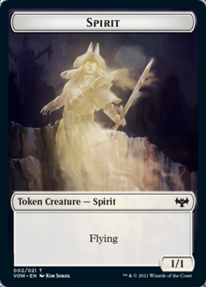 Spirit (002) // Copy Double-Sided Token [Innistrad: Crimson Vow Tokens] | Good Games Modbury