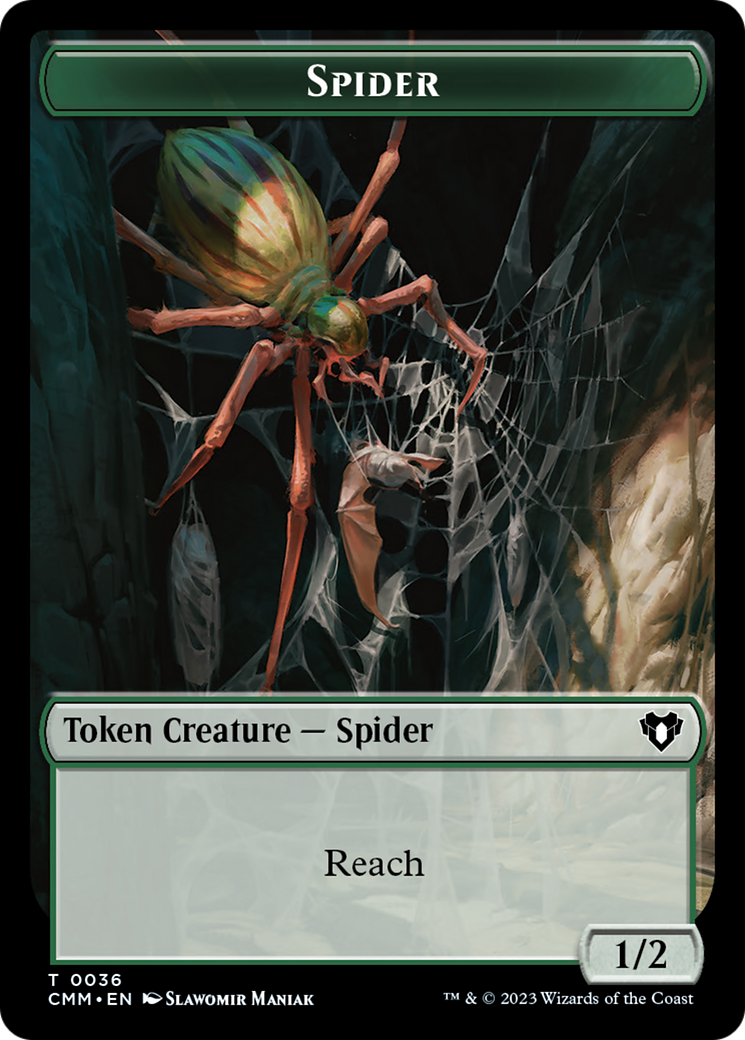 Wurm // Spider Double-Sided Token [Commander Masters Tokens] | Good Games Modbury