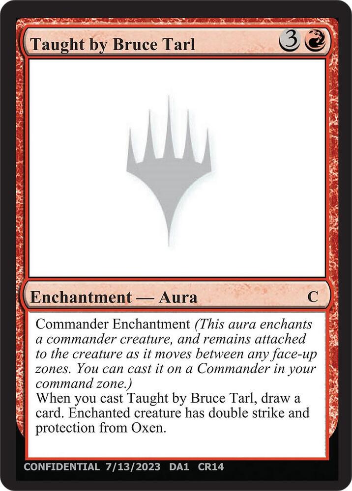 Taught by Bruce Tarl CR14b/477 (Un-Known Event Playtest Cards)  | Good Games Modbury