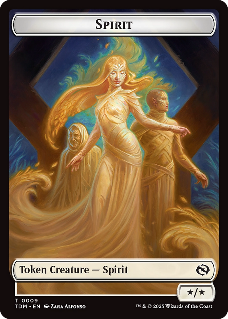 Spirit (0008) // Spirit (0009) Double-Sided Token [Tarkir: Dragonstorm Tokens] | Good Games Modbury