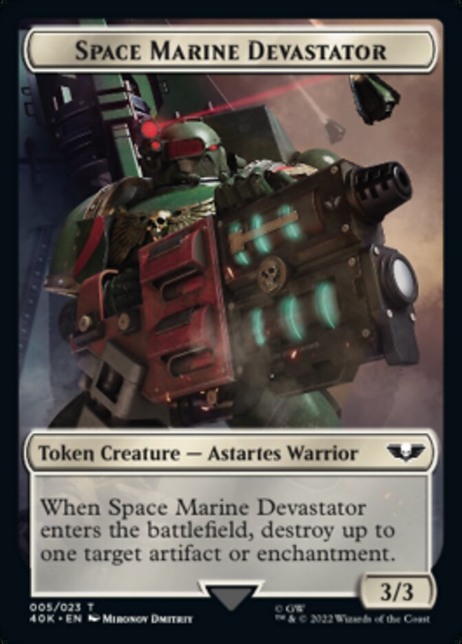 Soldier (002) // Space Marine Devastator Double-Sided Token [Universes Beyond: Warhammer 40,000 Tokens] | Good Games Modbury