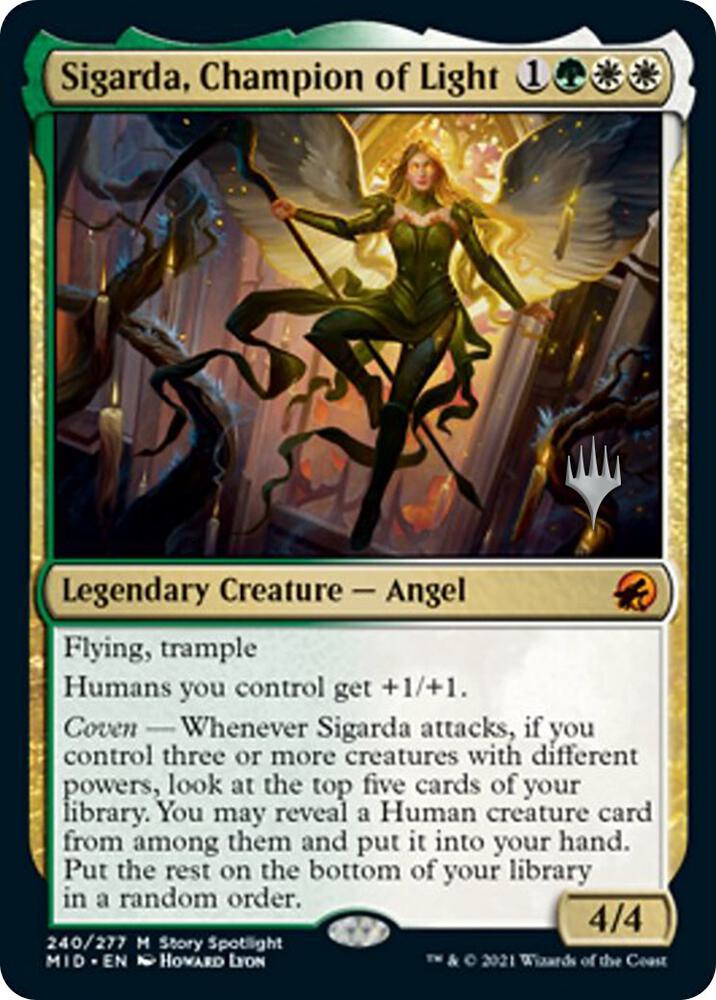 Sigarda Champion of Light 240 (Promo Pack: Innistrad: Midnight Hunt)  - Foil | Good Games Modbury