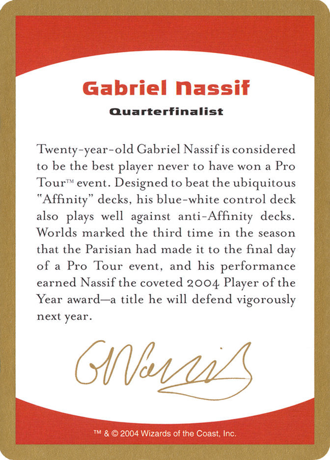 Gabriel Nassif Bio [World Championship Decks 2004] | Good Games Modbury