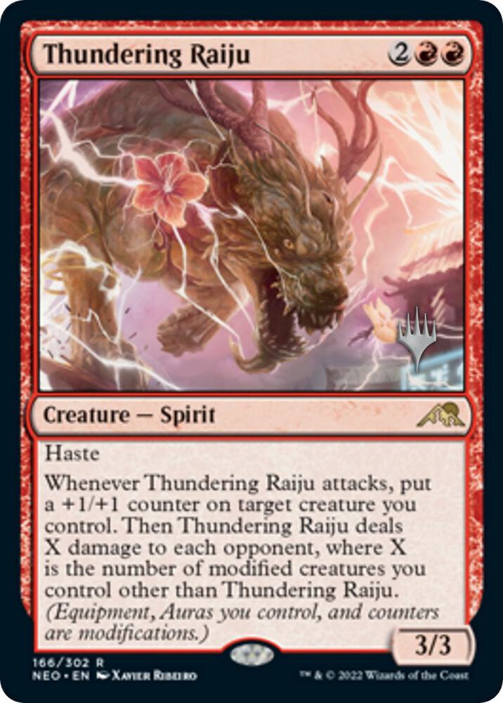 Thundering Raiju 166 (Promo Pack: Kamigawa: Neon Dynasty)  - Foil | Good Games Modbury
