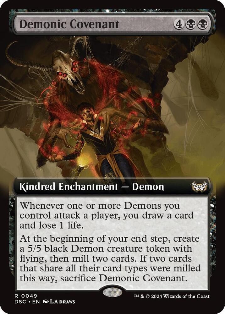 Demonic Covenant 49 (Commander: Duskmourn: House of Horror)  - Extended Art | Good Games Modbury