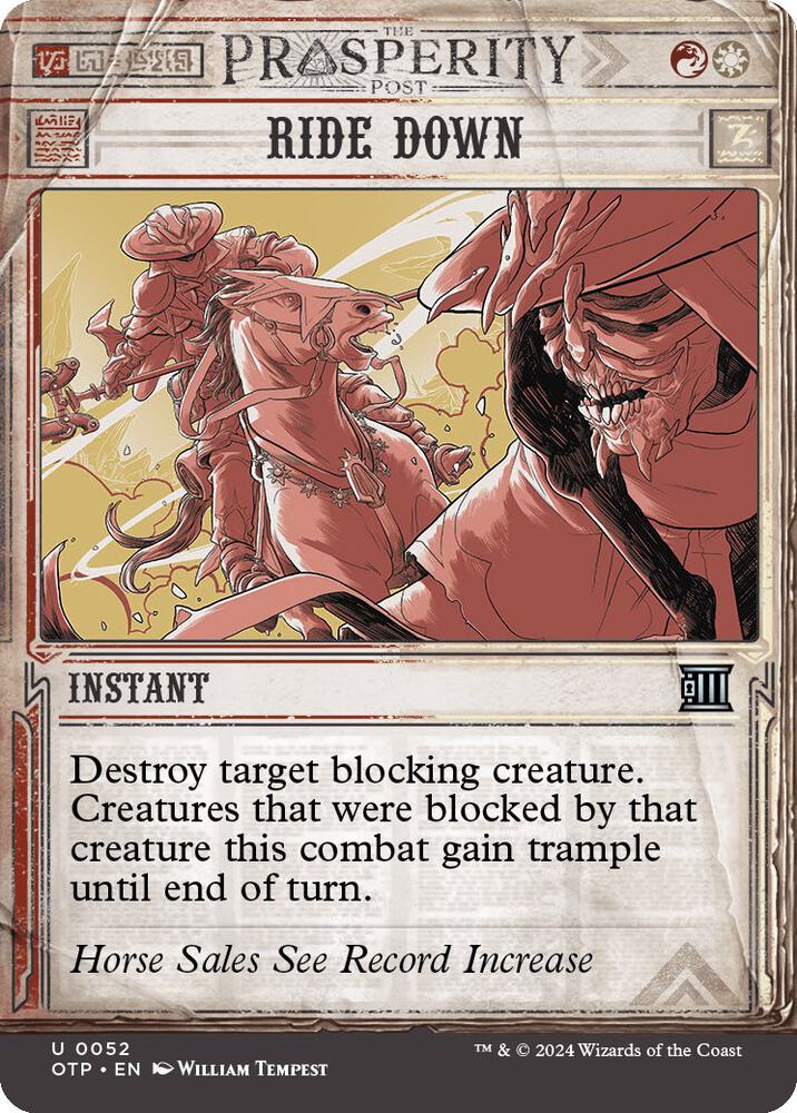 Ride Down 52/65 (Outlaws of Thunder Junction: Breaking News)  - Showcase Foil | Good Games Modbury