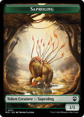 Tarmogoyf // Saproling Double-Sided Token [Modern Horizons 3 Commander Tokens] | Good Games Modbury