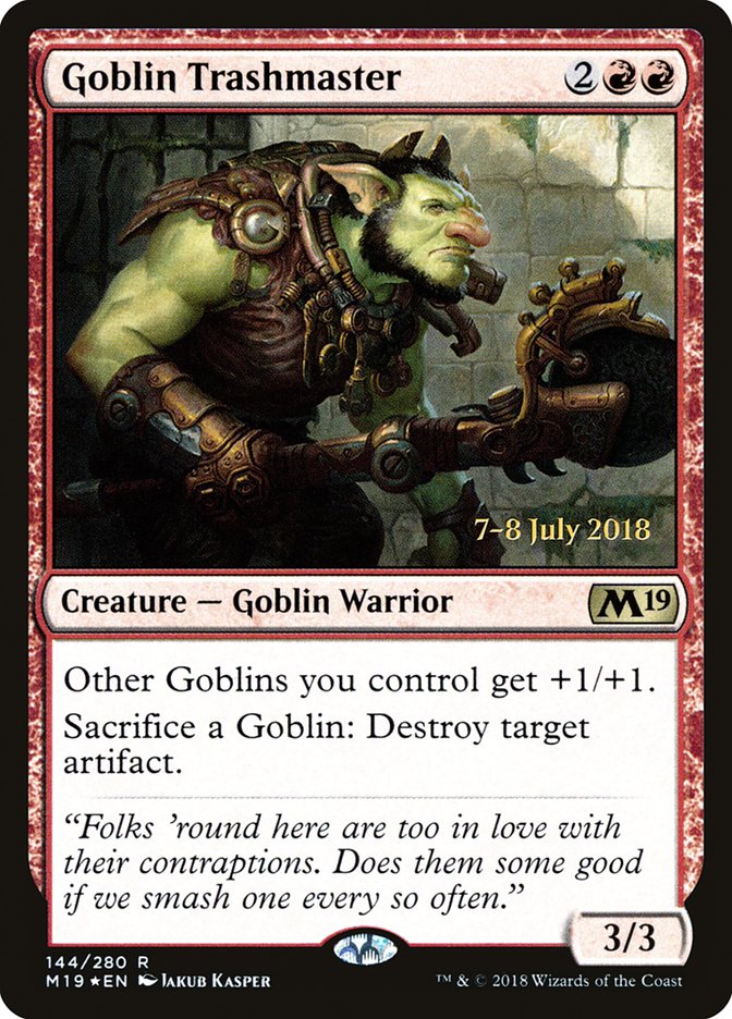 Goblin Trashmaster [Core Set 2019 Prerelease Promos] | Good Games Modbury