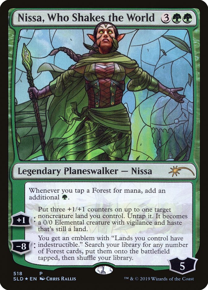 Nissa, Who Shakes the World (Stained Glass) [Secret Lair Drop Promos] | Good Games Modbury