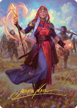 Jaya Fiery Negotiator Art Card 34 81 Gold Stamped Signature 34 (Art Series: Dominaria United)  | Good Games Modbury