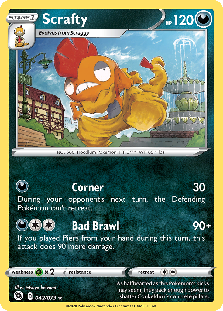 Scrafty (042/073) [Sword & Shield: Champion's Path] | Good Games Modbury