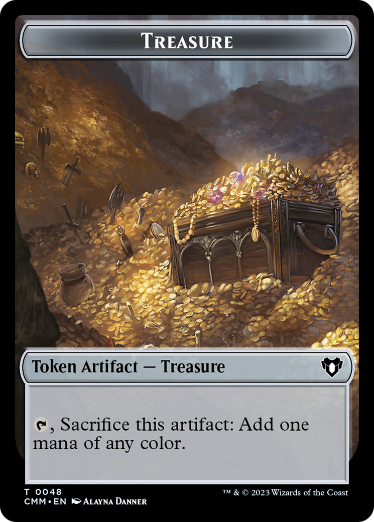 Treasure // Dragon (0020) Double-Sided Token [Commander Masters Tokens] | Good Games Modbury