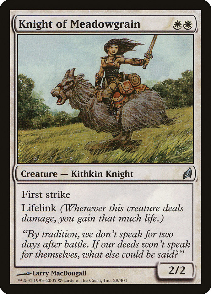 Knight of Meadowgrain [Lorwyn] | Good Games Modbury