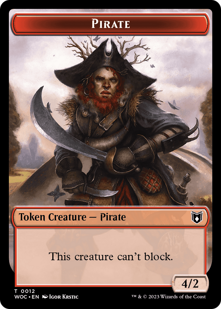 Pirate // Human Double-Sided Token [Wilds of Eldraine Commander Tokens] | Good Games Modbury