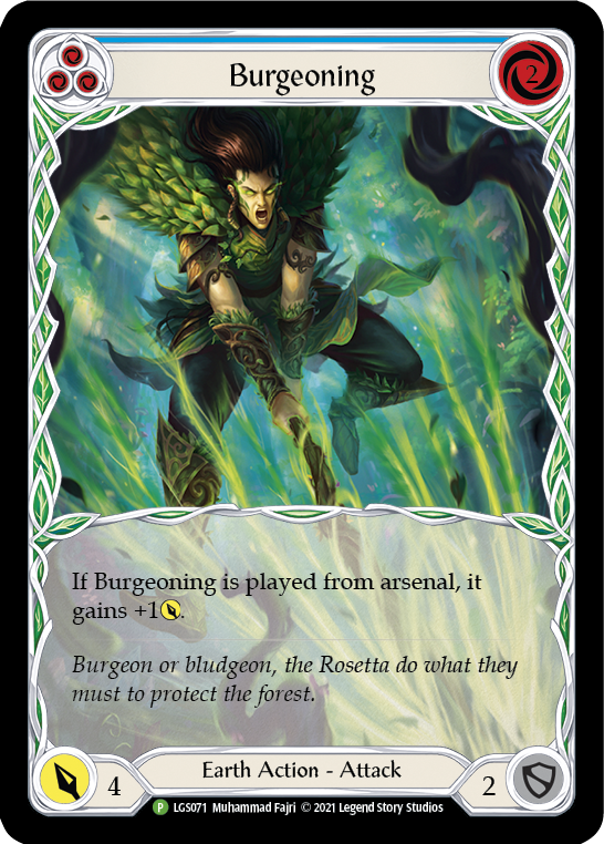 Burgeoning (Blue) [LGS071] (Promo)  Rainbow Foil | Good Games Modbury