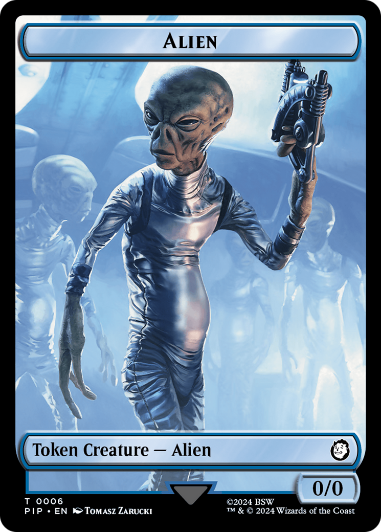 Alien // Clue Double-Sided Token [Fallout Tokens] | Good Games Modbury