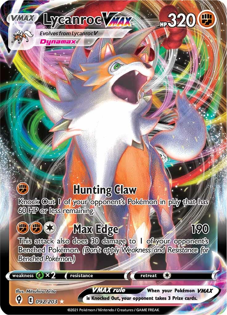 Lycanroc VMAX (092/203) [Sword & Shield: Evolving Skies] | Good Games Modbury