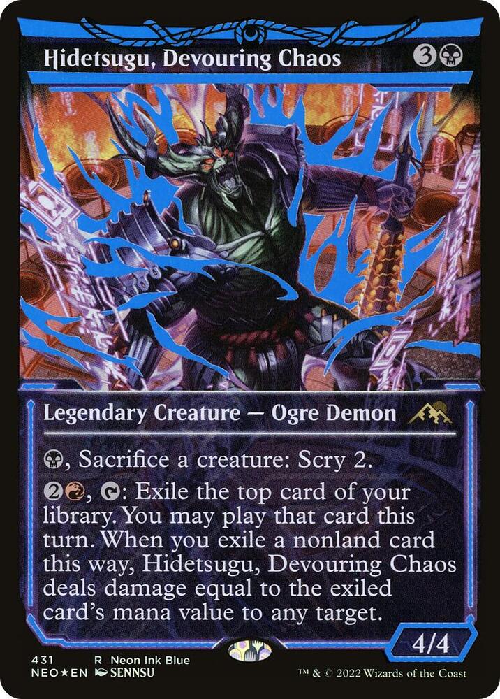 Hidetsugu, Devouring Chaos 431 (Kamigawa: Neon Dynasty)  - Showcase Foil | Good Games Modbury