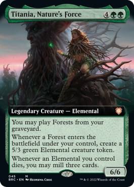 Titania Natures Force Extended Art 45 (Commander: The Brothers' War)  - Foil | Good Games Modbury