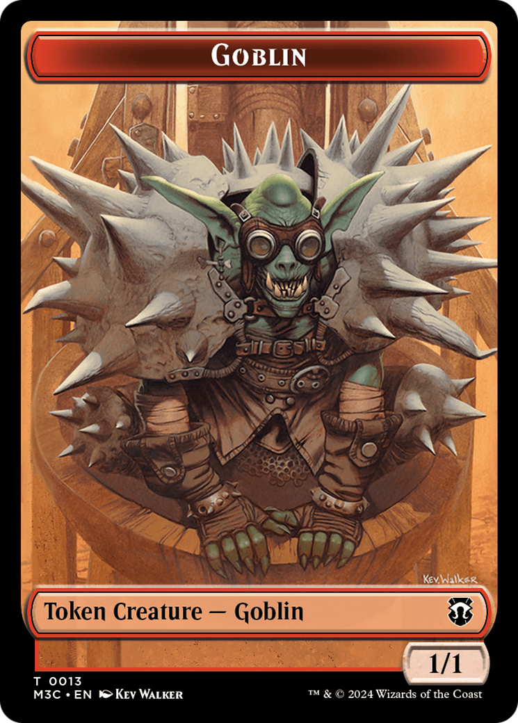 Tarmogoyf (Ripple Foil) // Goblin Double-Sided Token [Modern Horizons 3 Commander Tokens] | Good Games Modbury