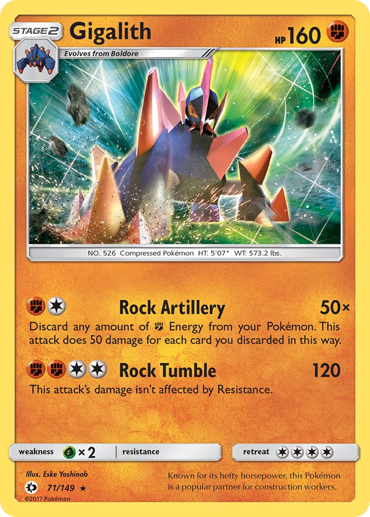 Gigalith (71/149) (Cosmos Holo) (Blister Exclusive) [Sun & Moon: Base Set] | Good Games Modbury