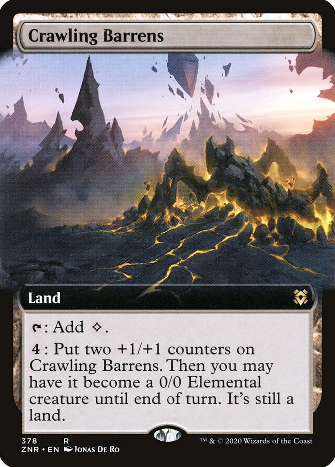 Crawling Barrens (Extended Art) [Zendikar Rising] | Good Games Modbury