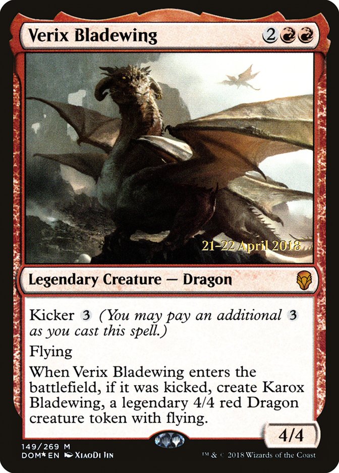 Verix Bladewing [Dominaria Prerelease Promos] | Good Games Modbury