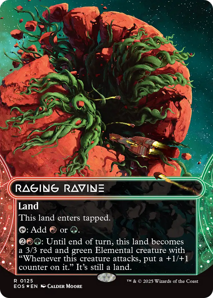 Raging Ravine (0125) (Borderless) (Galaxy Foil) [Edge of Eternities: Stellar Sights] | Good Games Modbury