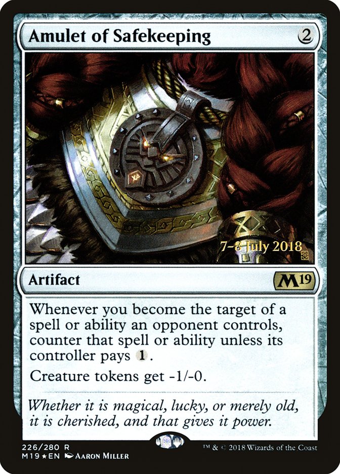 Amulet of Safekeeping [Core Set 2019 Prerelease Promos] | Good Games Modbury