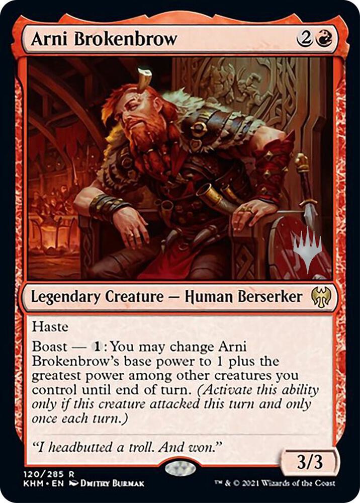 Arni Brokenbrow 120 (Promo Pack: Kaldheim)  - Foil | Good Games Modbury