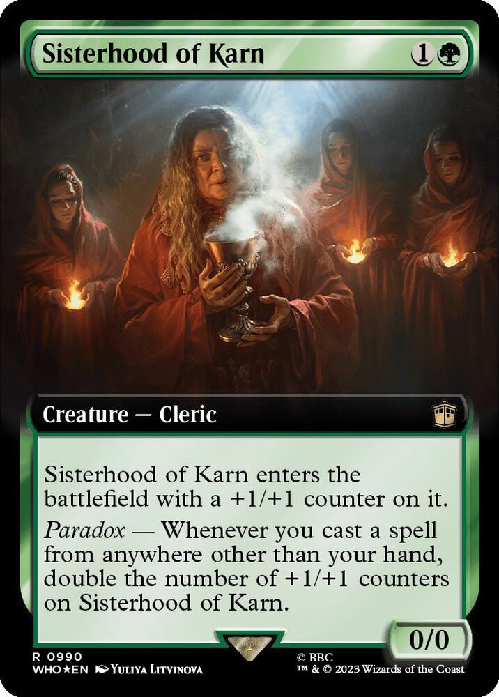 Sisterhood of Karn 990/331 (Universes Beyond: Doctor Who)  - Extended Art Surge Foil | Good Games Modbury