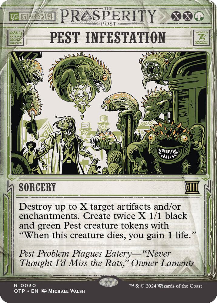 Pest Infestation 30 (Outlaws of Thunder Junction: Breaking News)  - Showcase Foil | Good Games Modbury