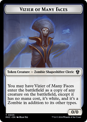 Vizier of Many Faces // Zombie Double-Sided Token [Murders at Karlov Manor Commander Tokens] | Good Games Modbury