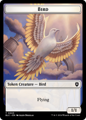 Storm Crow // Bird (003) Double-Sided Token [Bloomburrow Commander Tokens] | Good Games Modbury