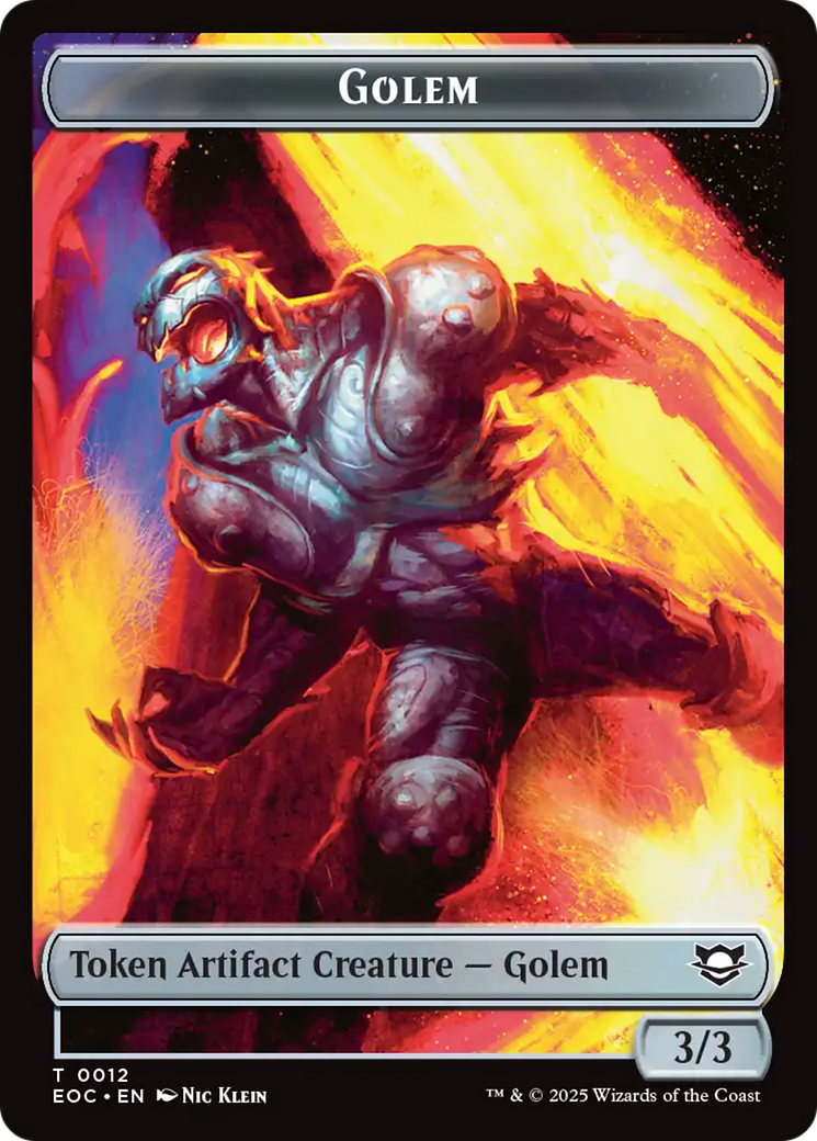 Copy // Golem (0012) Double-Sided Token [Edge of Eternities Commander Tokens] | Good Games Modbury