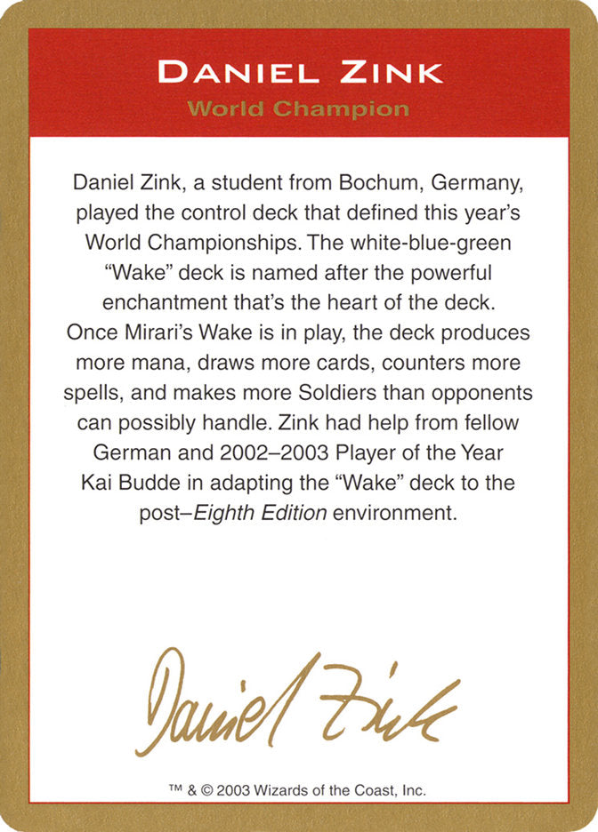 Daniel Zink Bio  (World Championship Decks)  | Good Games Modbury