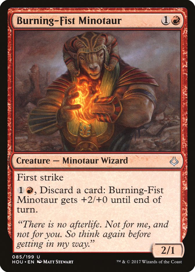 Burning-Fist Minotaur 85/199 (Hour of Devastation)  - Foil | Good Games Modbury