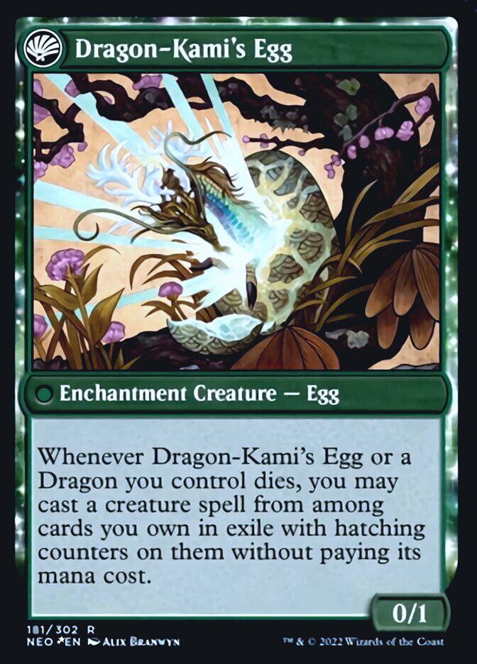 The Dragon-Kami Reborn // Dragon-Kami's Egg [Kamigawa: Neon Dynasty Prerelease Promos] | Good Games Modbury