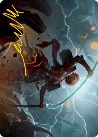 Raiyuu Storms Edge Art Card Gold Stamped Signature 31 (Art Series: Kamigawa: Neon Dynasty)  | Good Games Modbury